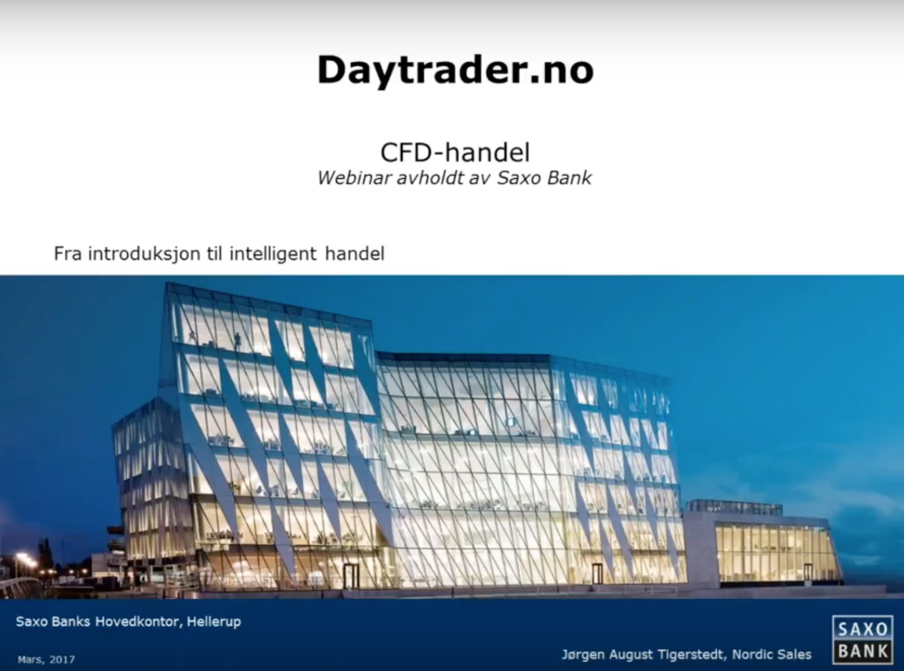 Webinar om CFD-handel - Opptak
