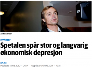 Spetalen spår langvarig økonomisk depresjon, DN