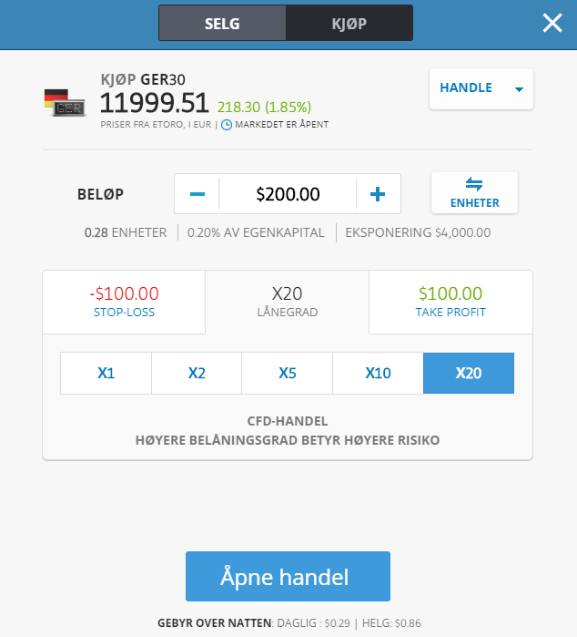 Ordrevindu hos eToro